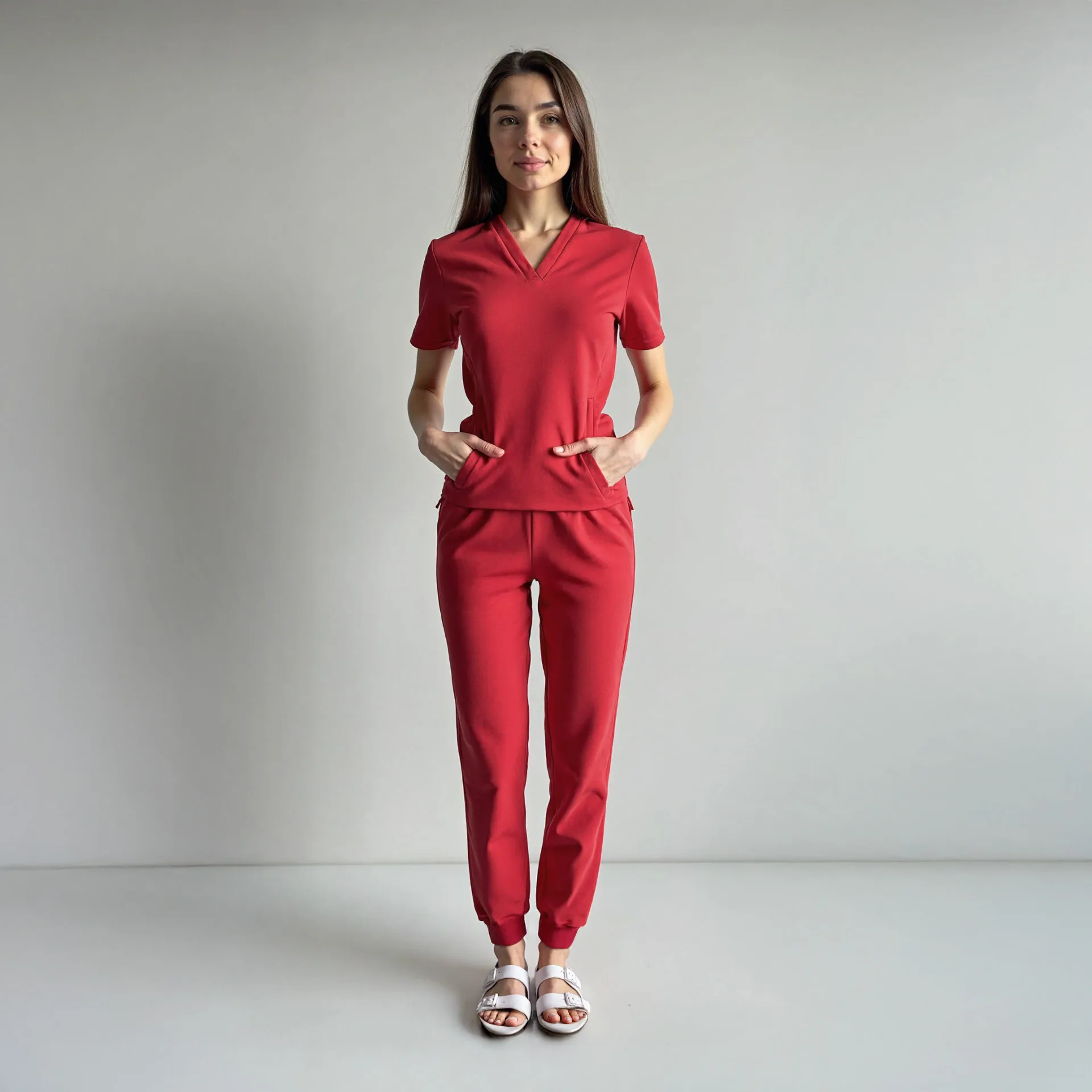 czerwony-komplet-medyczny-bawelna-uniform-scrubs-3