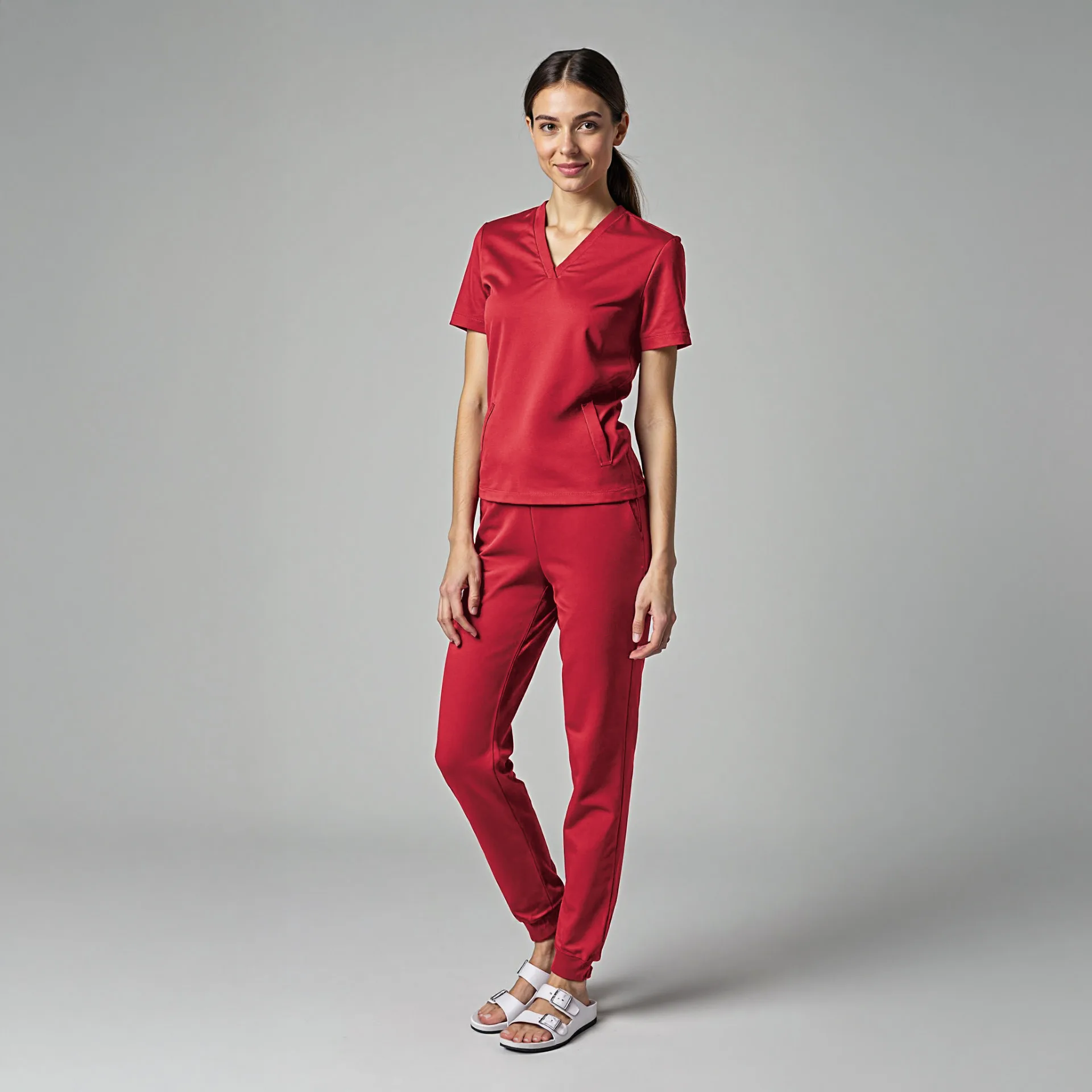 czerwony-komplet-medyczny-bawelna-uniform-scrubs-4