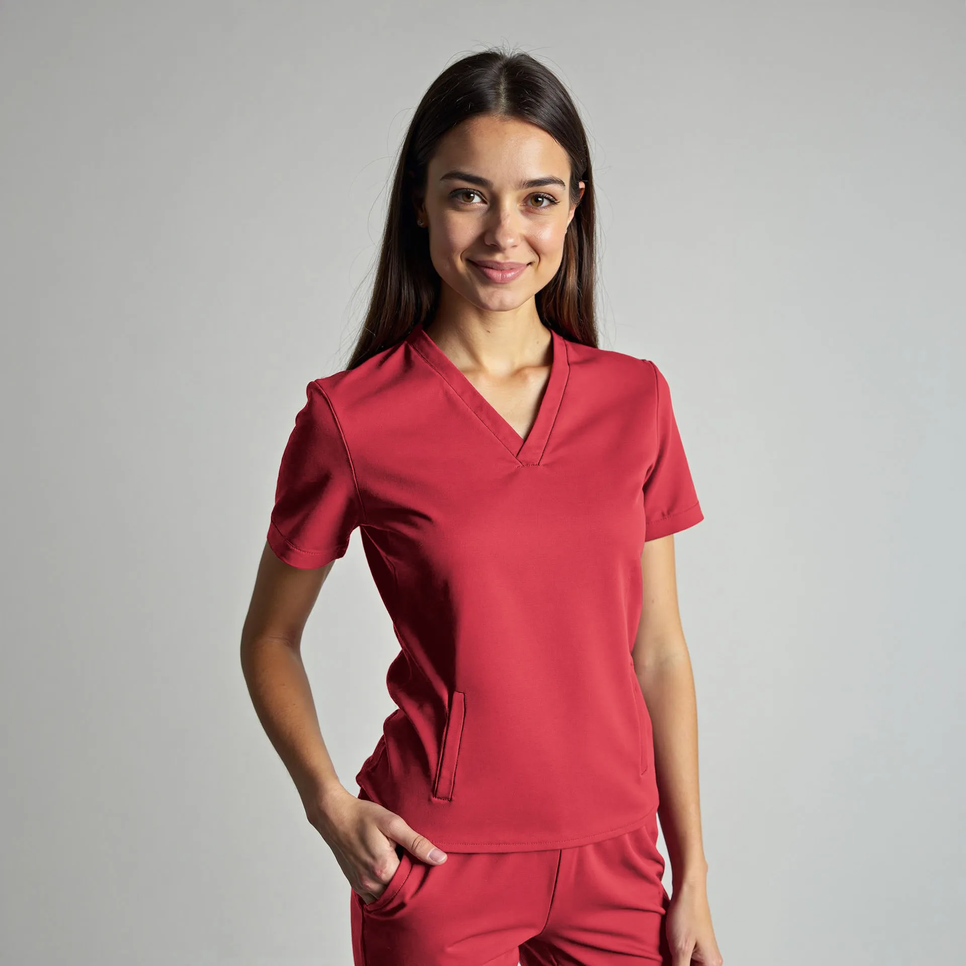 czerwony-komplet-medyczny-bawelna-uniform-scrubs