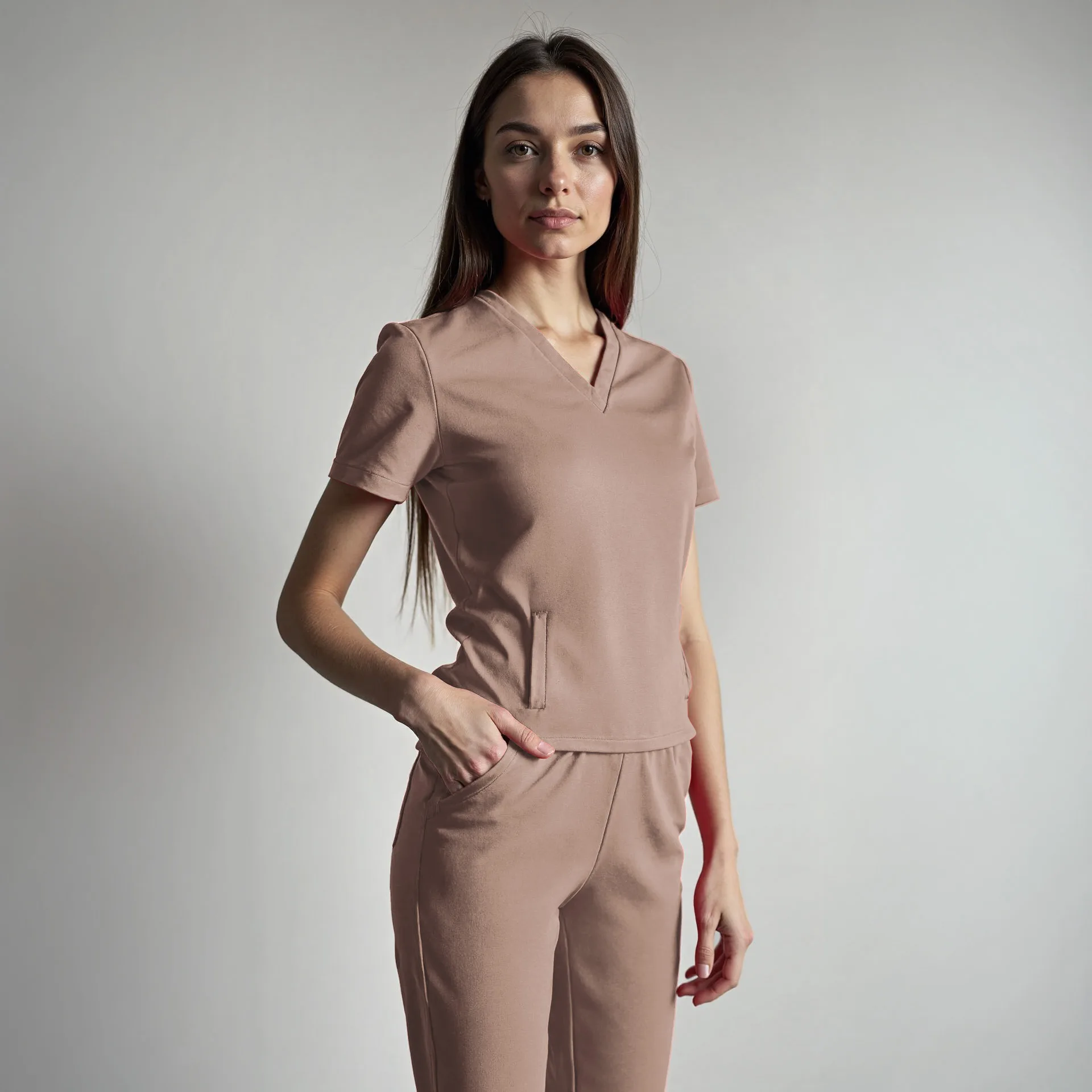 brazowy-komplet-medyczny-bawelna-uniform-scrubs-2