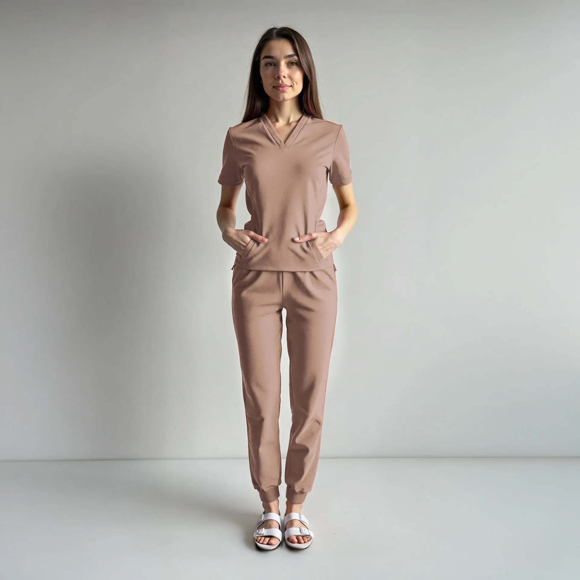 brazowy-komplet-medyczny-bawelna-uniform-scrubs-3